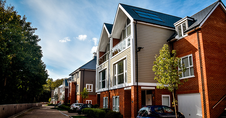 Semi-detached houses on street