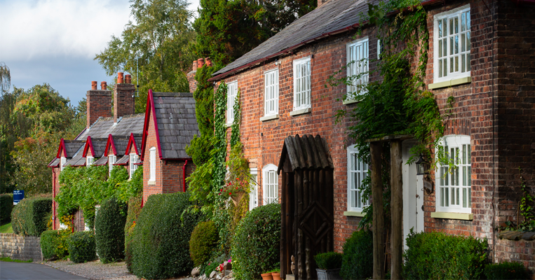 Row of semi-detached houses