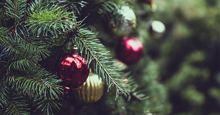 Christmas tree with ball decoration