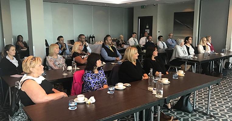 Gateway employees at company seminar