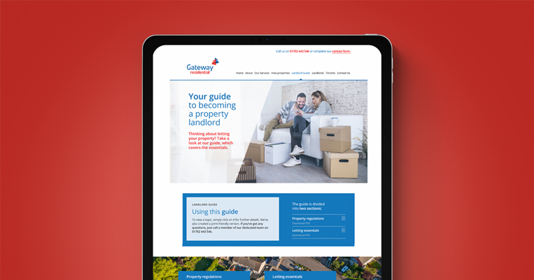 Gateway Residential webite view on tablet