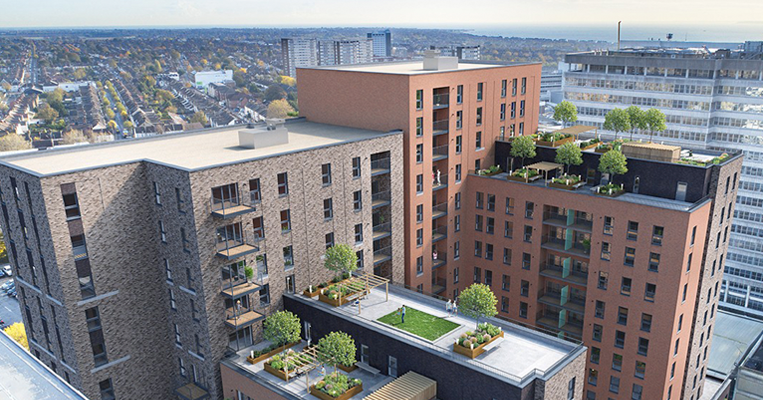 Aerial view of Residential blocks exterior