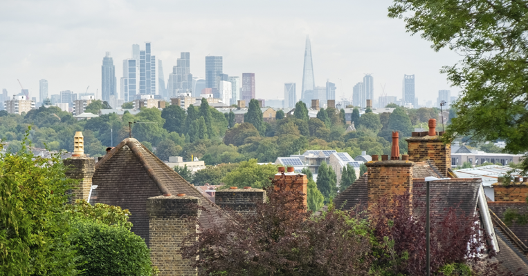 Roof terraces in areas on London outskirts