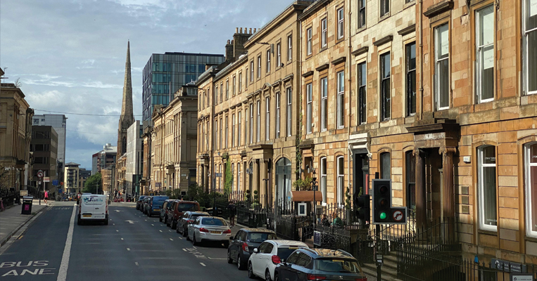 Exterior view of parked cars outside street