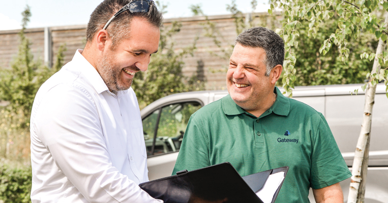 Gateway employee talking to Chartered Surveyor
