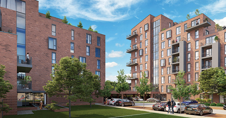 CGI Exterior of residential apartments and buildings