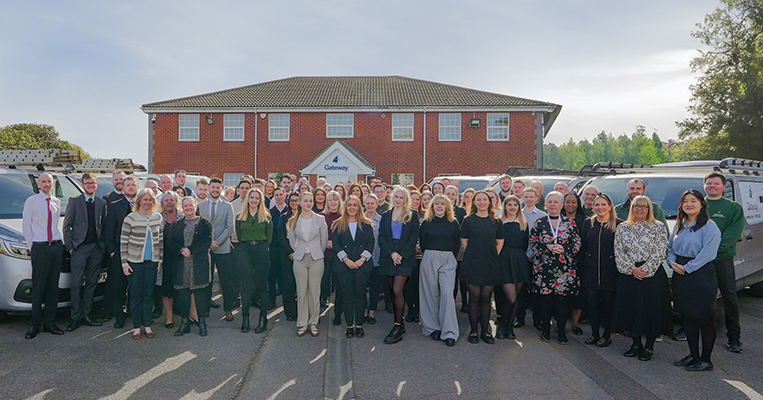 Gateway employees full portrait outside Gateway House office